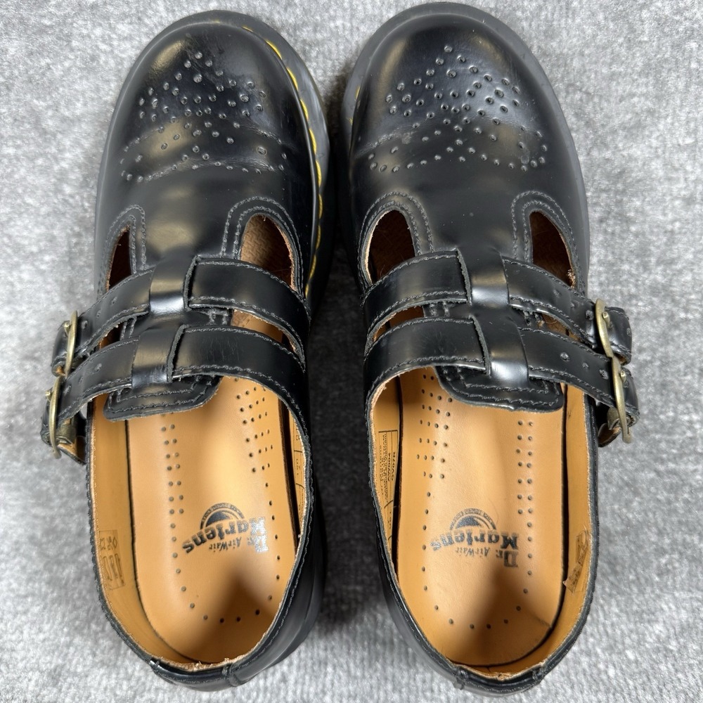 Dr Martens Shoes Women's 7 Black Double Buckle Smooth Leather Mary Jane 12916 - Picture 6 of 8
